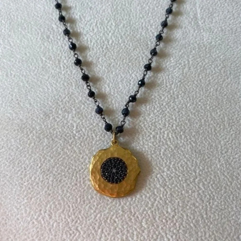 Crystal Gold Tone Pendant 16" Spinel Chain Necklace - Picture 4 of 5